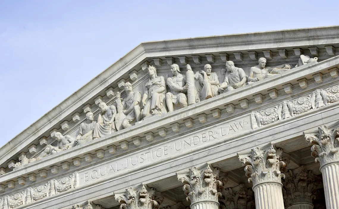 Supreme Court building facade with "Equal Justice Under Law" inscription